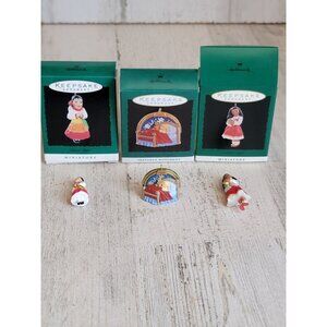 Hallmark child angel sleep miniature ornament Xmas‎ set